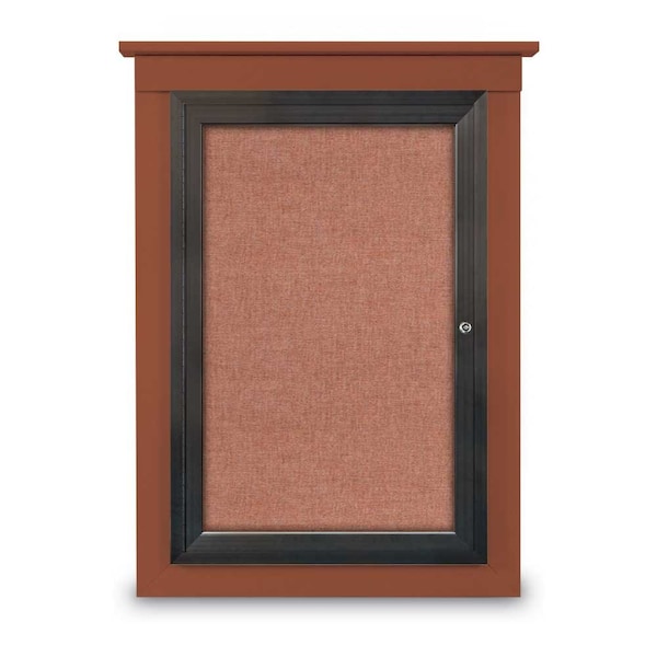 United Visual Products Single Door Enclosed Cathedral Letterboa UV1301CD-BLACK-GREY - main